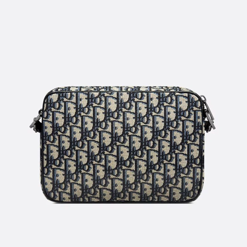 NewStyle 2187 Dior Saddle Triple Pouch In Oblique Motif Canvas Blue