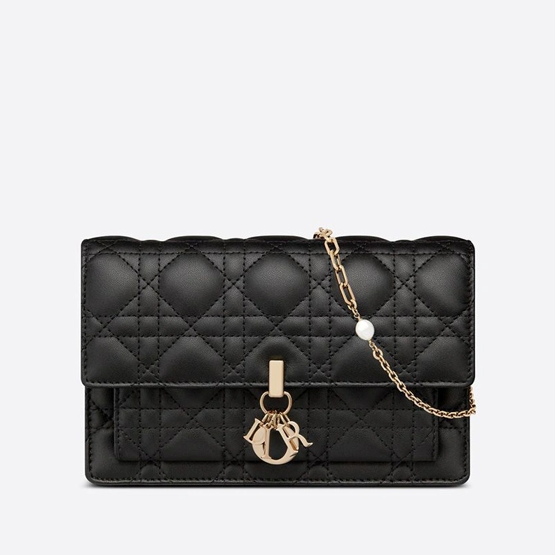 NewStyle 5457 Lady Dior Chain Pouch Cannage Lambskin Black