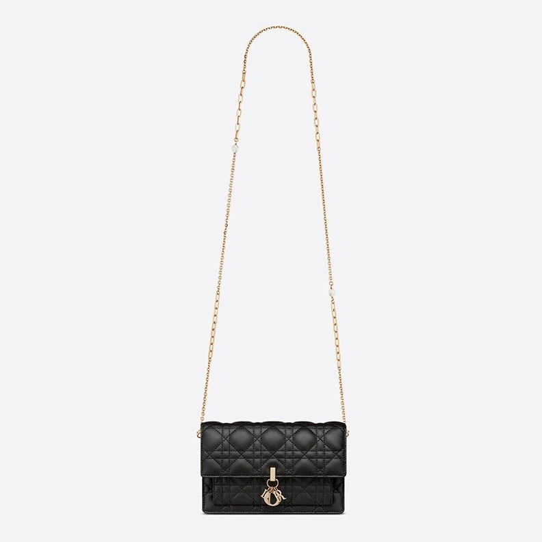 NewStyle 5457 Lady Dior Chain Pouch Cannage Lambskin Black