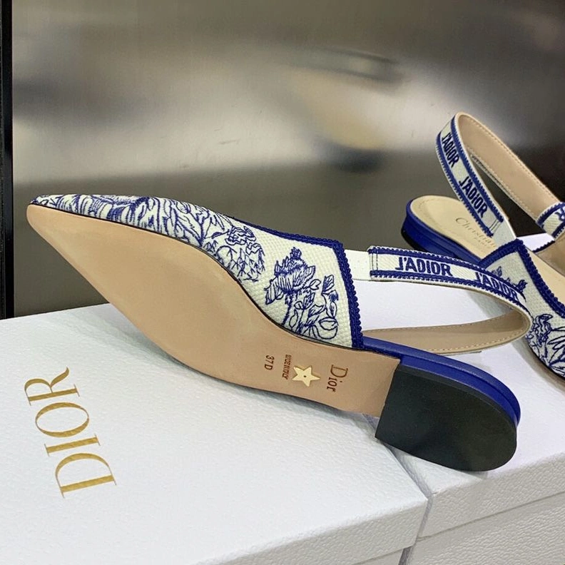 NewStyle 6414 J'Adior Slingback Pumps Women Jardin d'Hiver Motif Canvas Blue