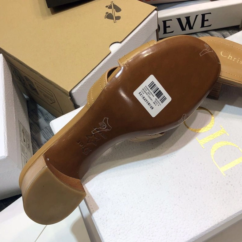 NewStyle 8219 Dior 30 Montaigne Slides Women Calfskin Khaki