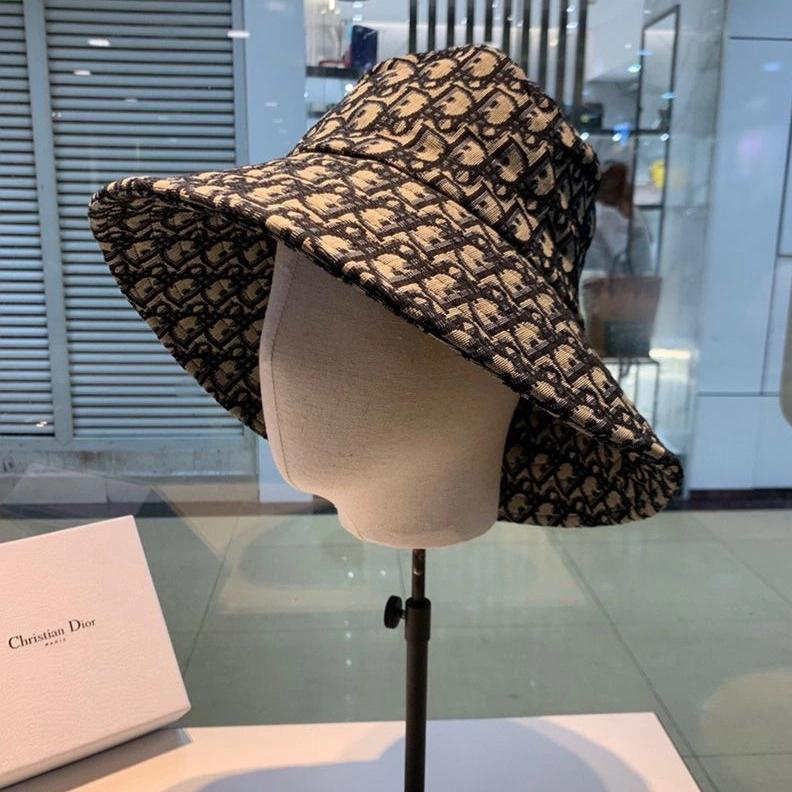NewStyle 8429 Dior Bucket Hat Oblique Motif Cotton Navy Blue