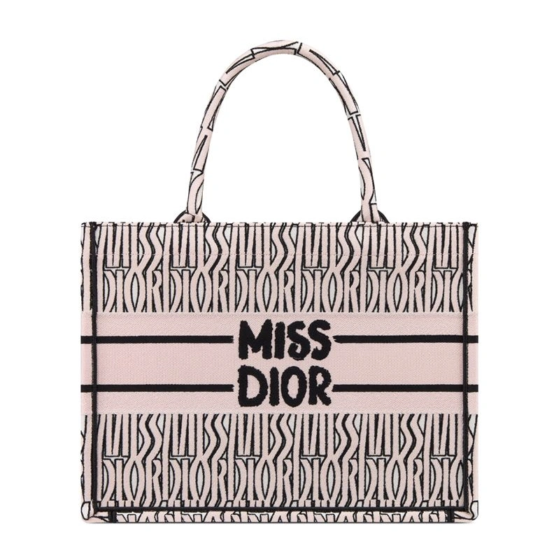 NewStyle 881 Dior Book Tote In Miss Dior Allover Motif Canvas Pink
