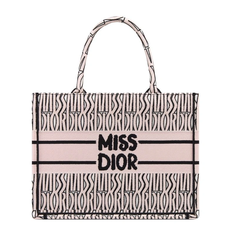 NewStyle 881 Dior Book Tote In Miss Dior Allover Motif Canvas Pink
