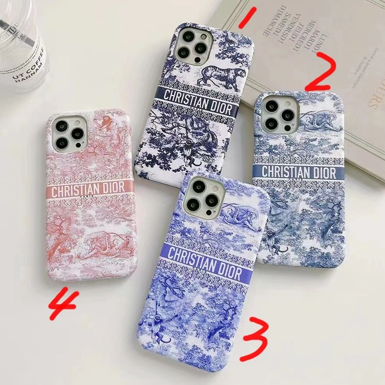 NewStyle 9043 Christian Dior iPhone Case Toile De Jouy Embroidery