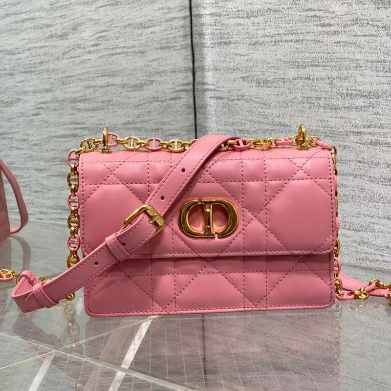 NewStyle 9108 Mini Dior Miss Caro Bag Macrocannage Lambskin Pink