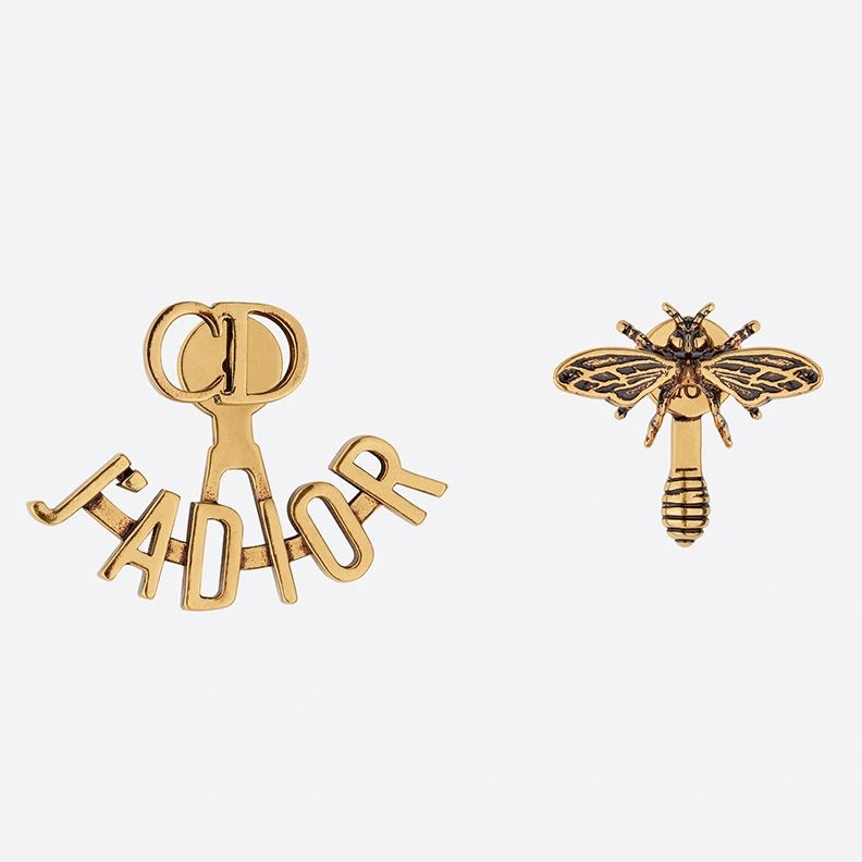 Popular 1725 J'Adior Earrings Antique Metal Gold