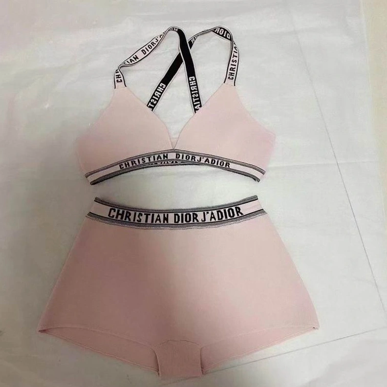 Popular 2842 Christian Dior J'Adior High Waisted Crisscross Bikini Women Lycra Pink