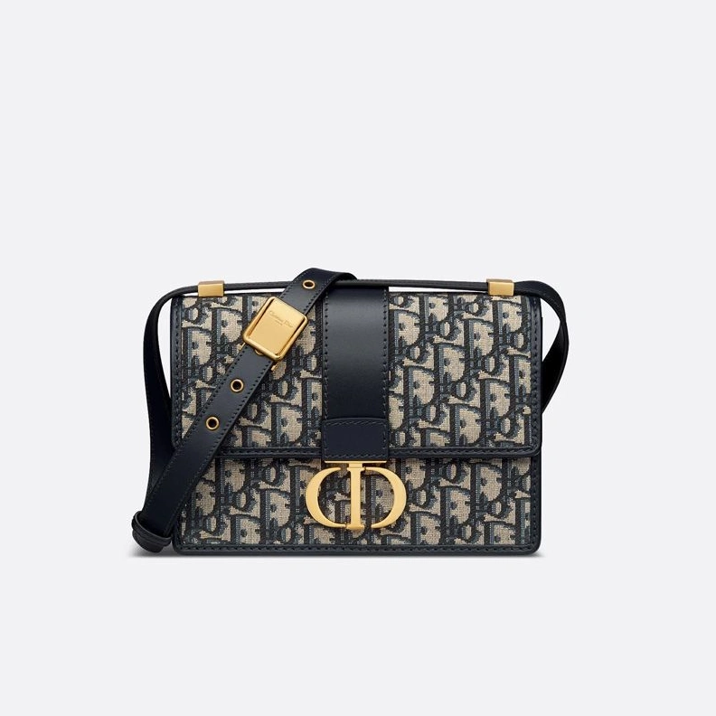 Popular 296 Small Dior 30 Montaigne Bag In Oblique Motif Canvas Blue