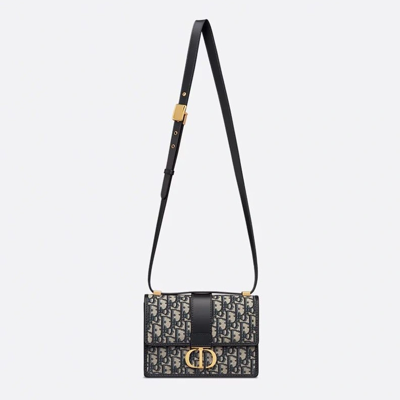 Popular 296 Small Dior 30 Montaigne Bag In Oblique Motif Canvas Blue