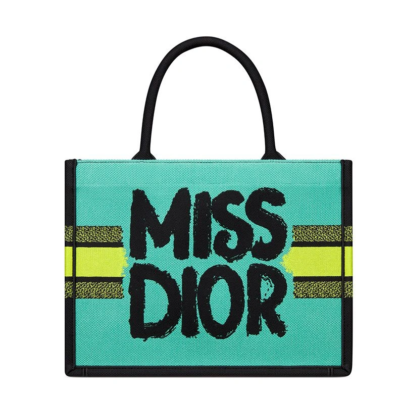 Popular 5081 Dior Book Tote In Miss Dior Graffiti Motif Canvas Yellow