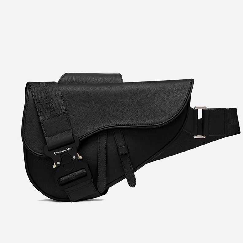 Popular 5676 Dior Saddle Crossbody Grainded Calfskin Black