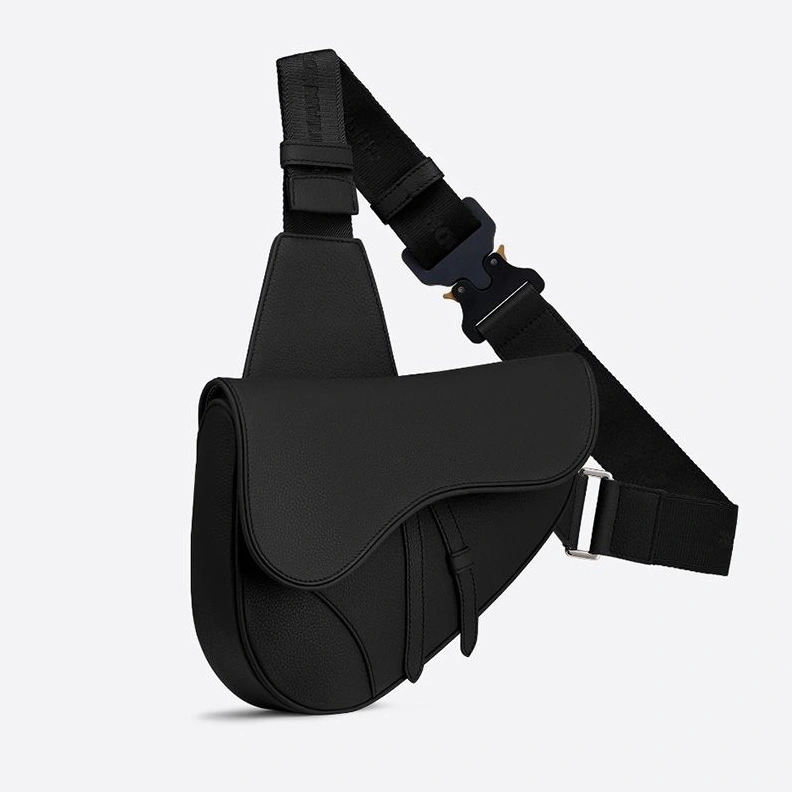 Popular 5676 Dior Saddle Crossbody Grainded Calfskin Black