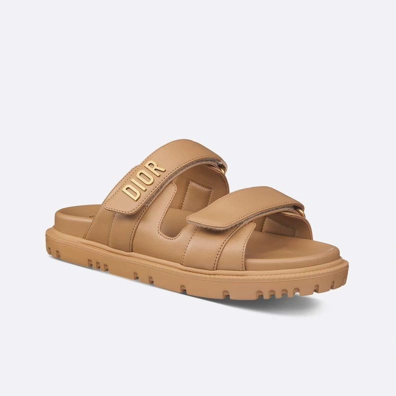 Popular 5901 DiorAct Slides Women Calfskin Brown