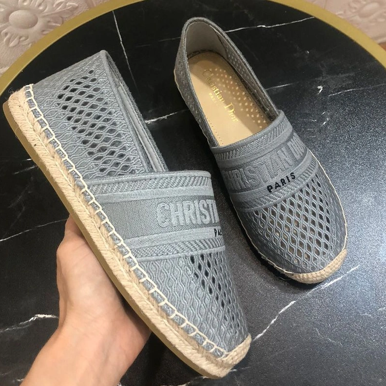 Popular 6547 Christian Dior Granville Espadrilles Women Mesh Sky Blue