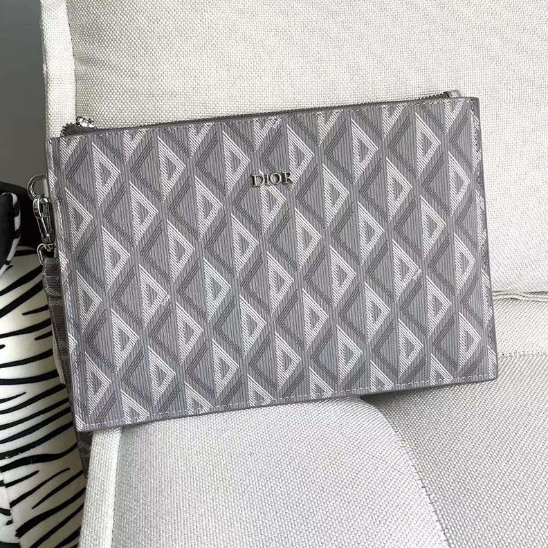 Popular 6729 Dior Pouch CD Diamond Canvas Grey