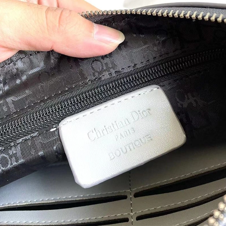 Popular 6729 Dior Pouch CD Diamond Canvas Grey