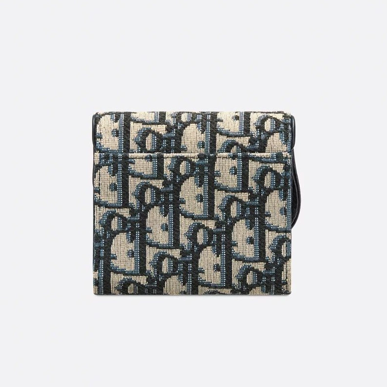 Popular 8531 Dior Saddle Lotus Wallet In Oblique Motif Canvas Blue