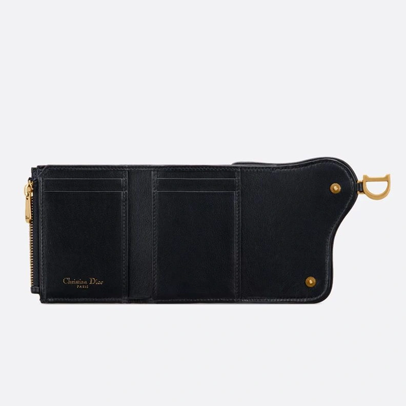 Popular 8531 Dior Saddle Lotus Wallet In Oblique Motif Canvas Blue