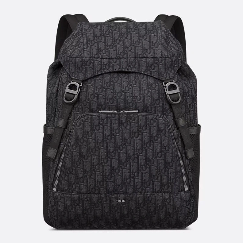 Popular 8895 Dior 8 Flap Backpack In Oblique Motif Canvas Black