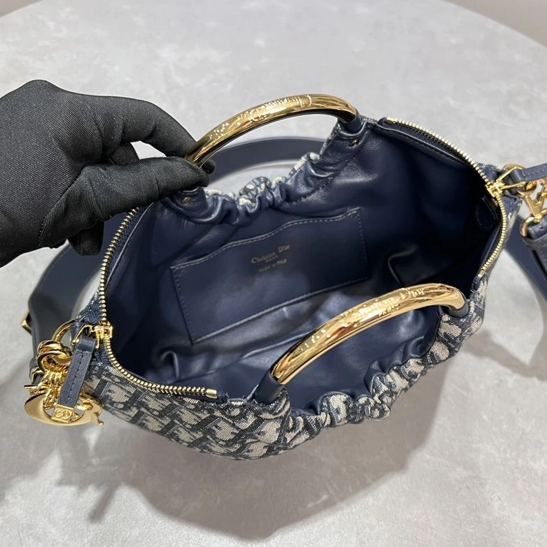 Popular 9128 Walk in Dior Purse In Oblique Motif Canvas Blue