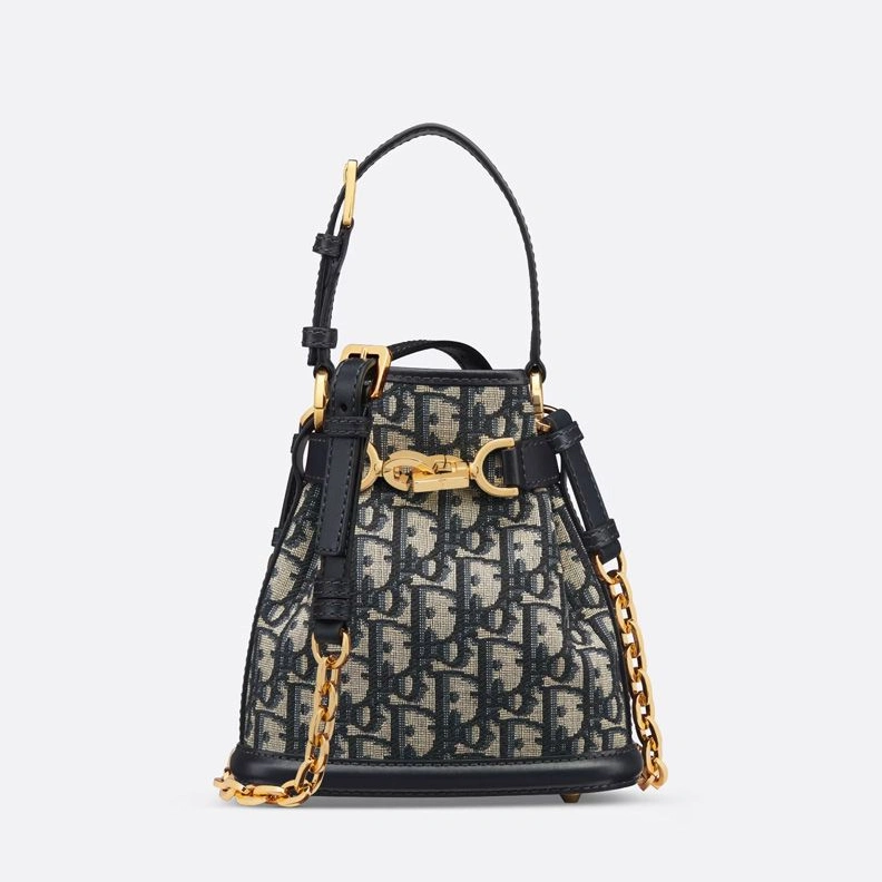 Small C'est Dior Bag In Oblique Motif Canvas Blue Trendy 9530