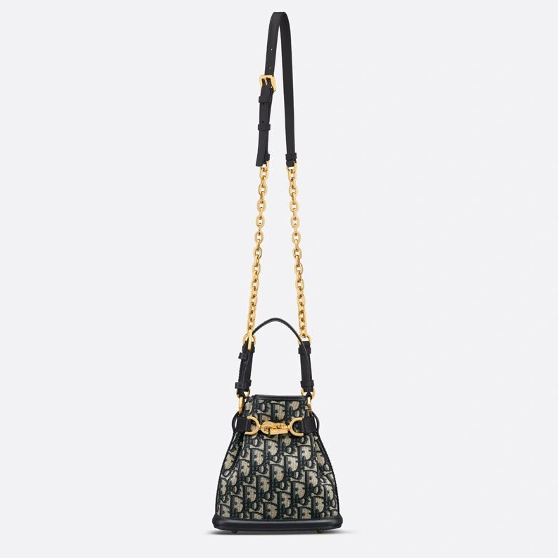 Small C'est Dior Bag In Oblique Motif Canvas Blue Trendy 9530