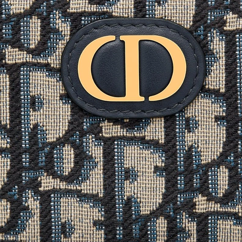 Small Dior 30 Montaigne Voyageur Coin Purse In Oblique Motif Canvas Blue AllSeason 320
