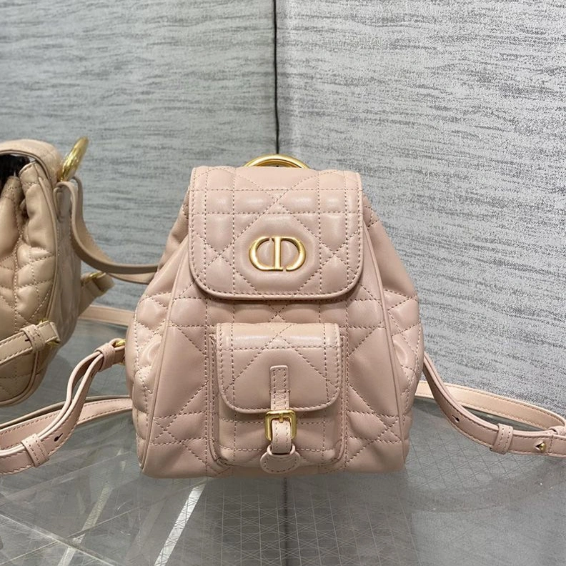 Small Dior Caro Backpack In Macrocannage Lambskin Cherry SmartChoice 100