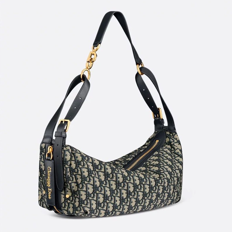 Small Dior D-Journey Bag In Oblique Motif Canvas Blue Comfortable 321
