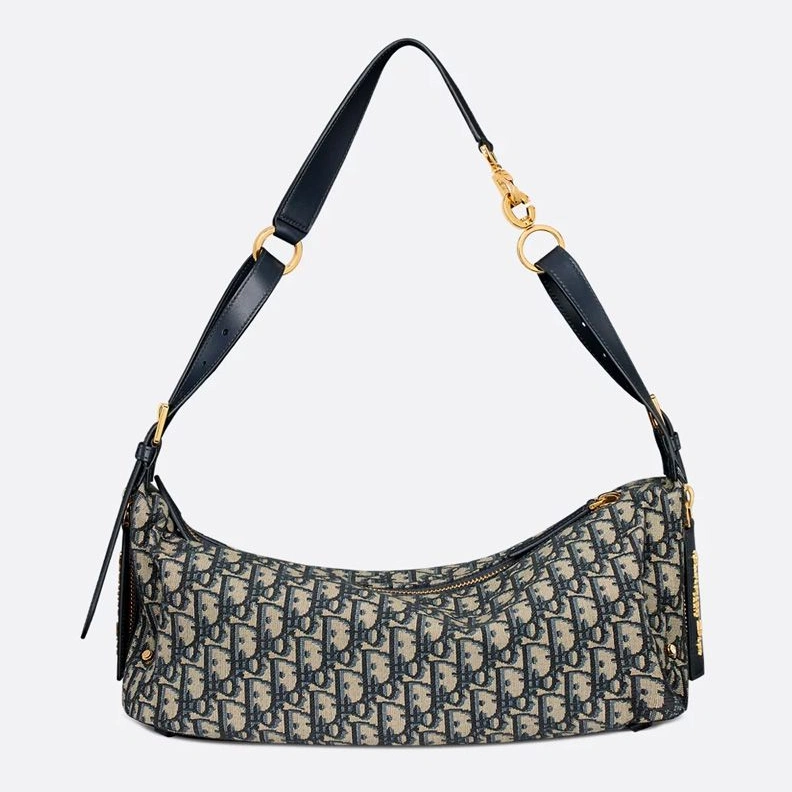 Small Dior D-Journey Bag In Oblique Motif Canvas Blue Comfortable 321