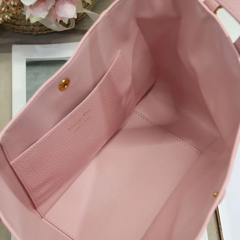 Small Dior Signature Bucket Bag In Grained Calfskin Cherry EasyMatch 763