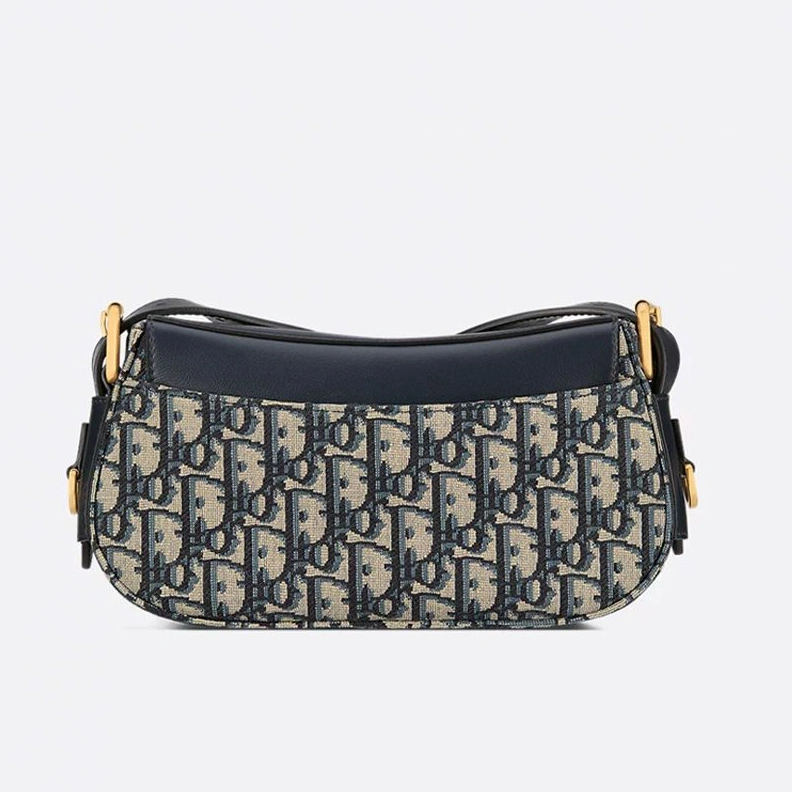 Small Dior Streetchic Bag In Oblique Motif Canvas and Smooth Calfskin Blue Fashionable 8449