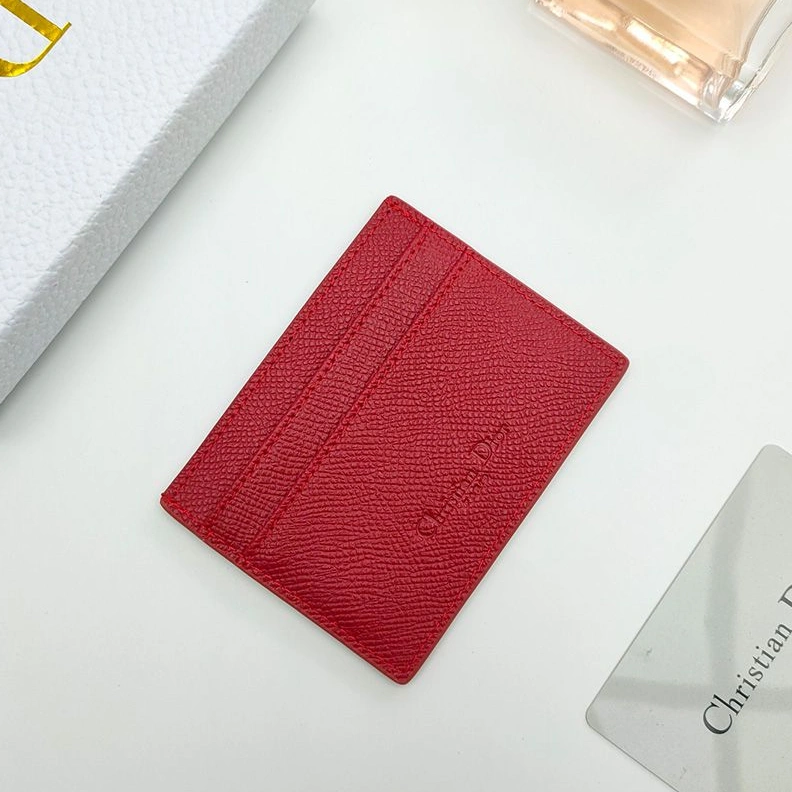 SmartChoice 1224 Dior 30 Montaigne Card Holder Grained Calfskin Red
