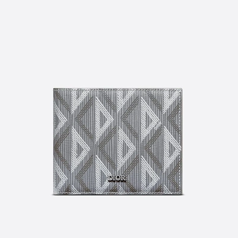 SmartChoice 3128 Dior Bi-Fold Wallet CD Diamond Motif Canvas Grey