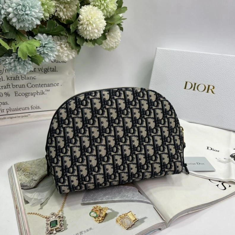 SmartChoice 3887 Dior Cosmetic Pouch Oblique Motif Canvas Black