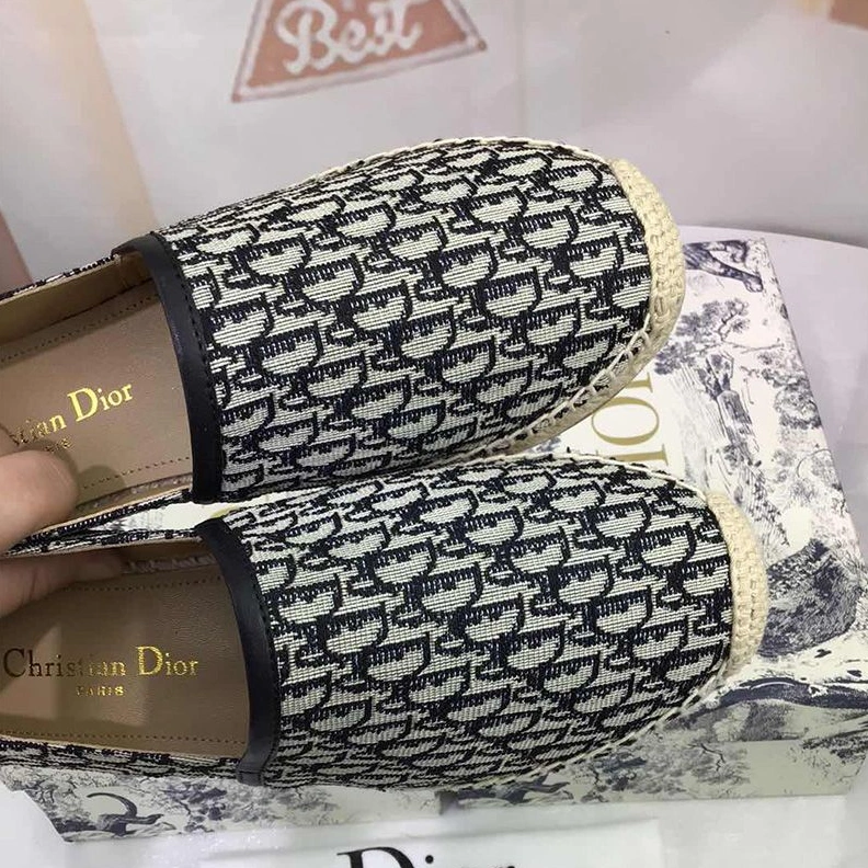 SmartChoice 4056 Dior Granville Espadrilles Women Oblique Motif Canvas Black