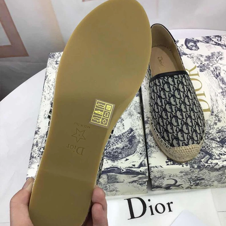 SmartChoice 4056 Dior Granville Espadrilles Women Oblique Motif Canvas Black
