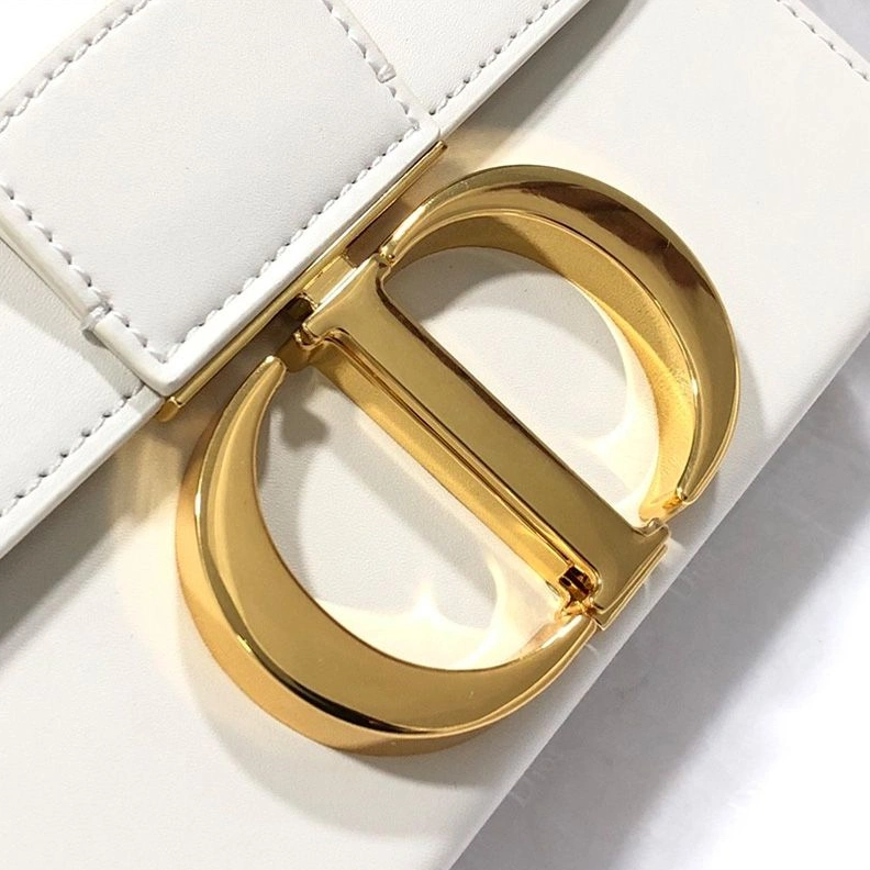SmartChoice 441 Dior 30 Montaigne Box Bag In Calfskin White