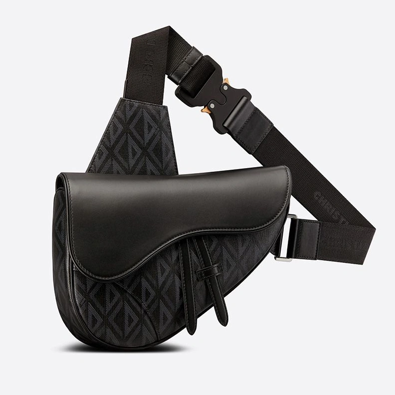 SmartChoice 500 Dior Saddle Crossbody CD Diamond Motif Canvas Black