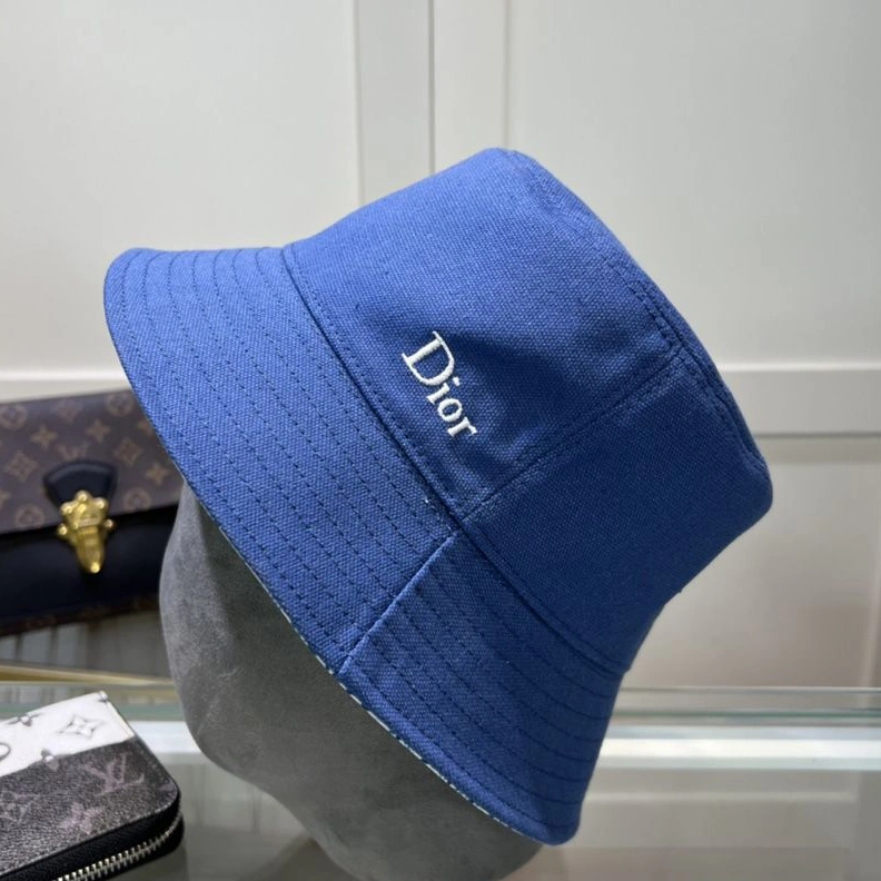 SmartChoice 535 Dior Reversible Bucket Hat Dior Oblique Motif Cotton Blue