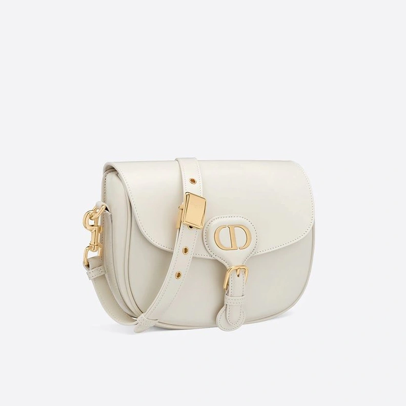 SmartChoice 6293 Medium Dior Bobby Bag In Box Calfskin White