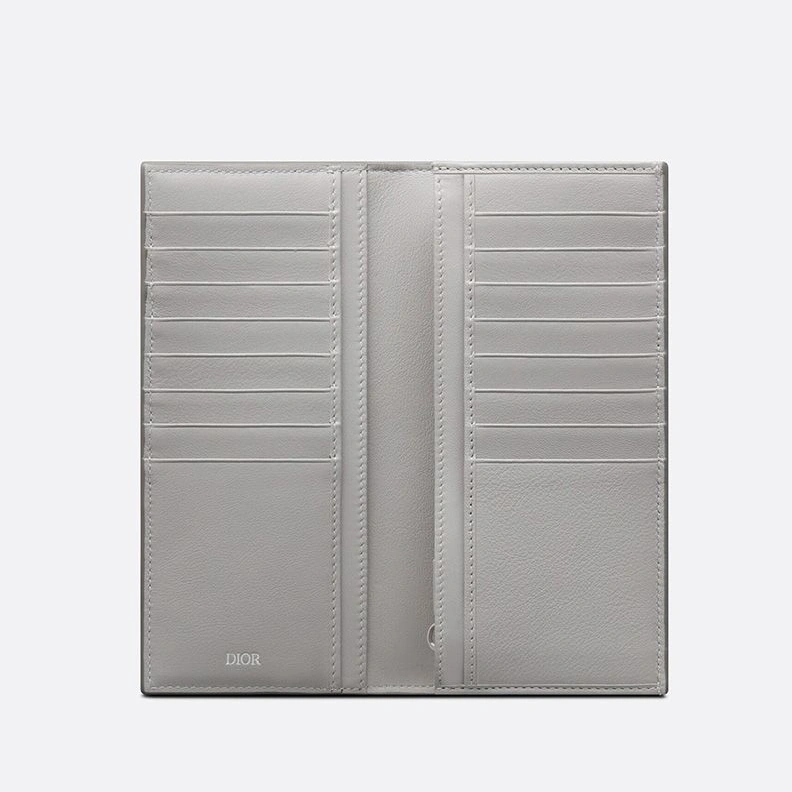 SmartChoice 807 Large Dior Vertical Wallet CD Diamond Motif Canvas Grey