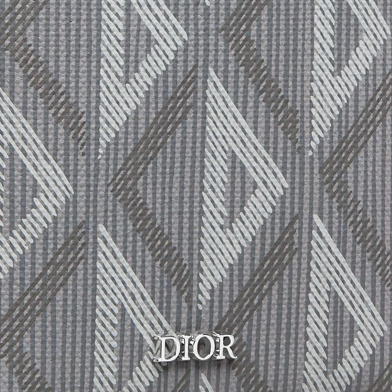 SmartChoice 807 Large Dior Vertical Wallet CD Diamond Motif Canvas Grey