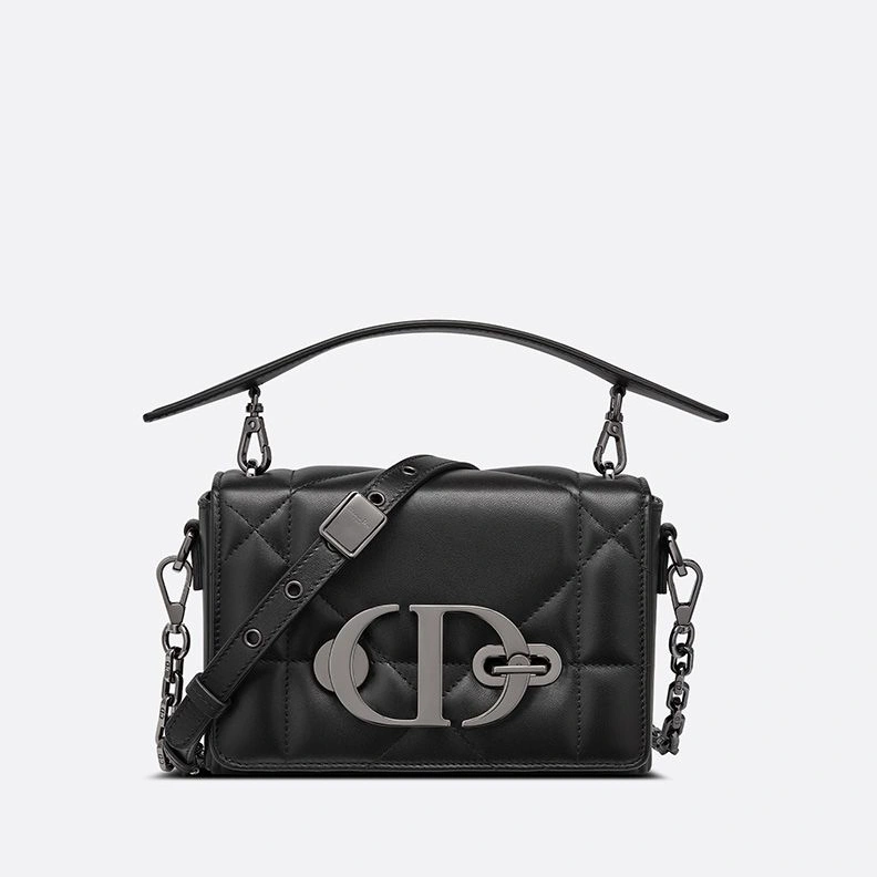 SmartChoice 8313 Dior 30 Montaigne Box Bag with Handle In Maxicannage Lambskin Black