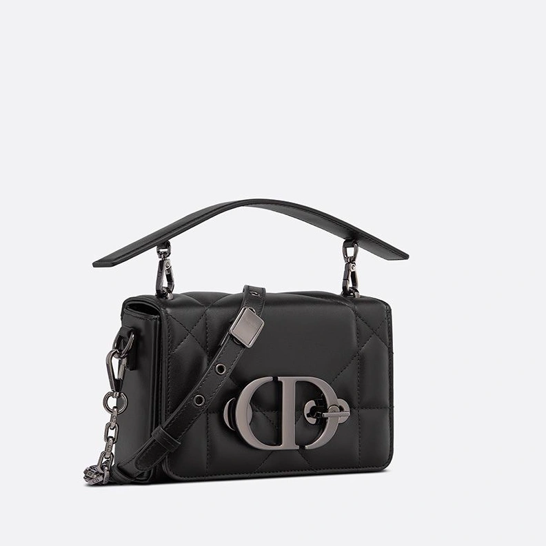 SmartChoice 8313 Dior 30 Montaigne Box Bag with Handle In Maxicannage Lambskin Black