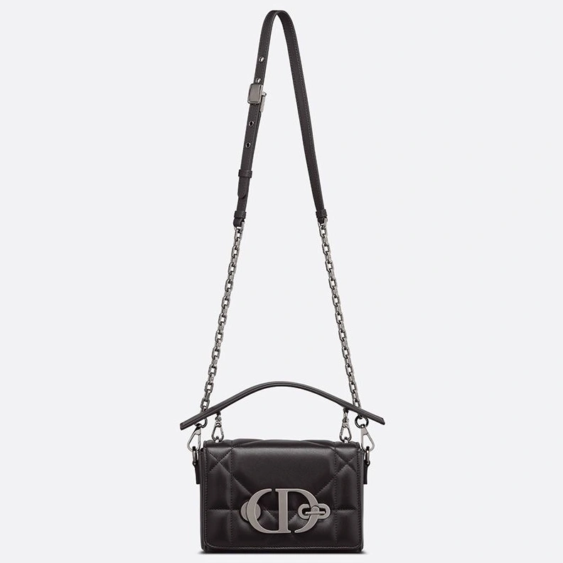 SmartChoice 8313 Dior 30 Montaigne Box Bag with Handle In Maxicannage Lambskin Black