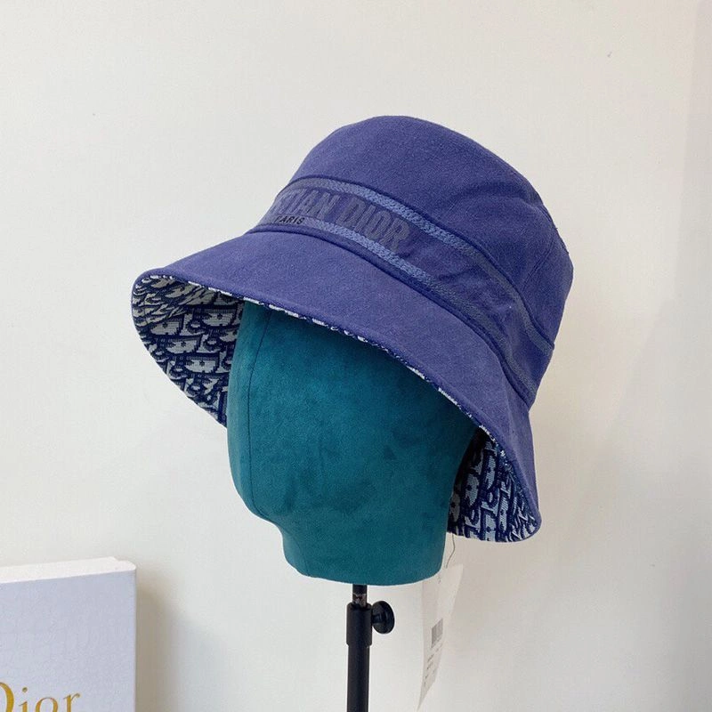 SportInspired 1086 Christian Dior Bucket Hat Oblique Motif Denim Blue