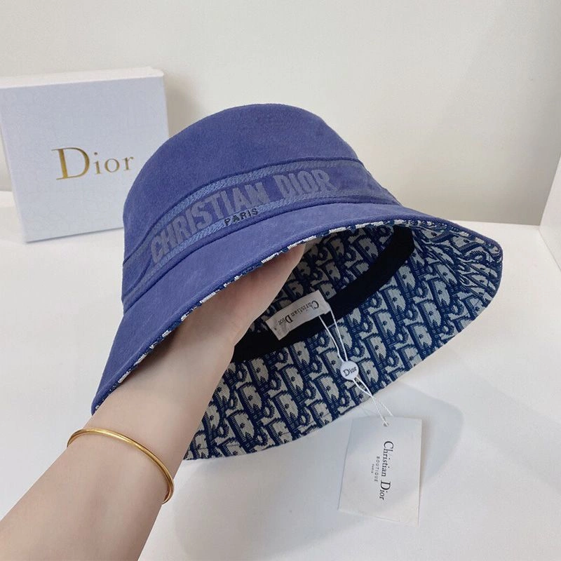 SportInspired 1086 Christian Dior Bucket Hat Oblique Motif Denim Blue