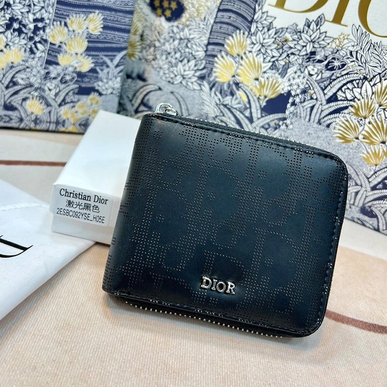 SportInspired 1350 Dior Zipped Wallet Oblique Galaxy Leather Black